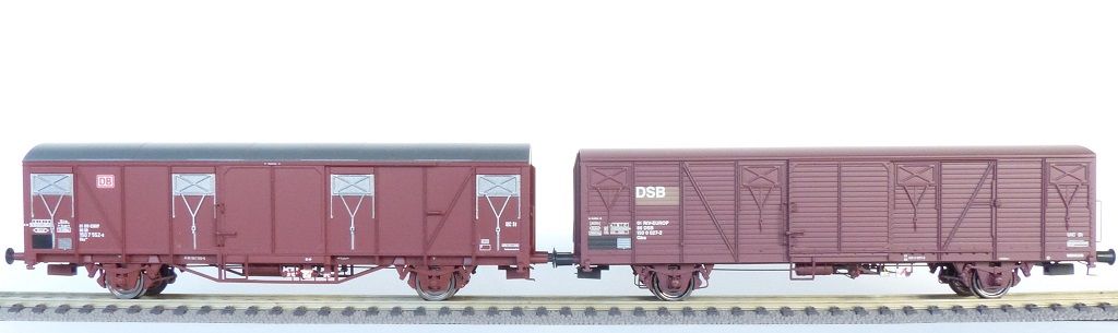 2er-Set DBAG Gbs Güterwagen mit DGAG- Emblem und DSB Gbs (Ex. NS)